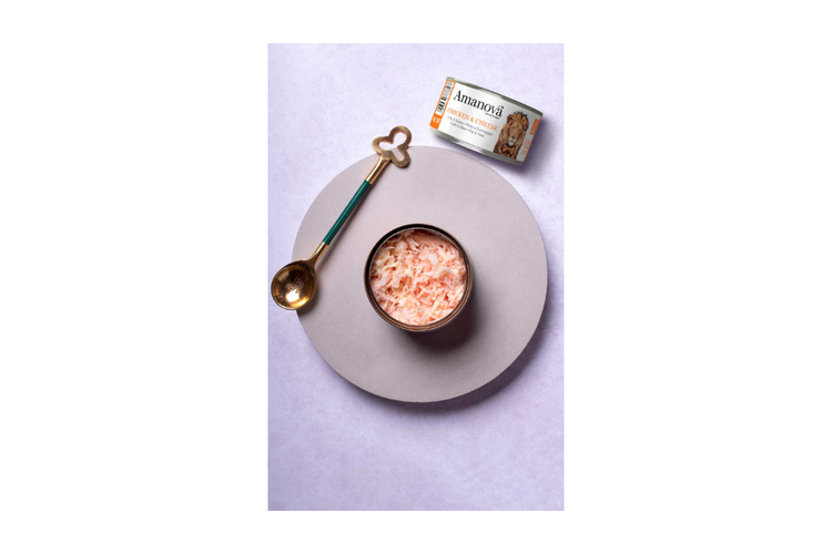 Amanova sfilaccetti gatto - Pollo e Formaggio 70g