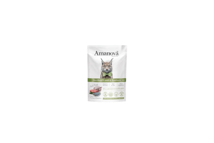 Amanova patè per gatti sterilizzati - Agnello e sardine 85g